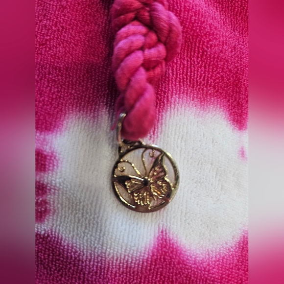 Y2K Juicy Couture Terry Cloth PINK Tie Dye Gold Zip Up Hoodie READ DESCRIPTION - Picture 10 of 14